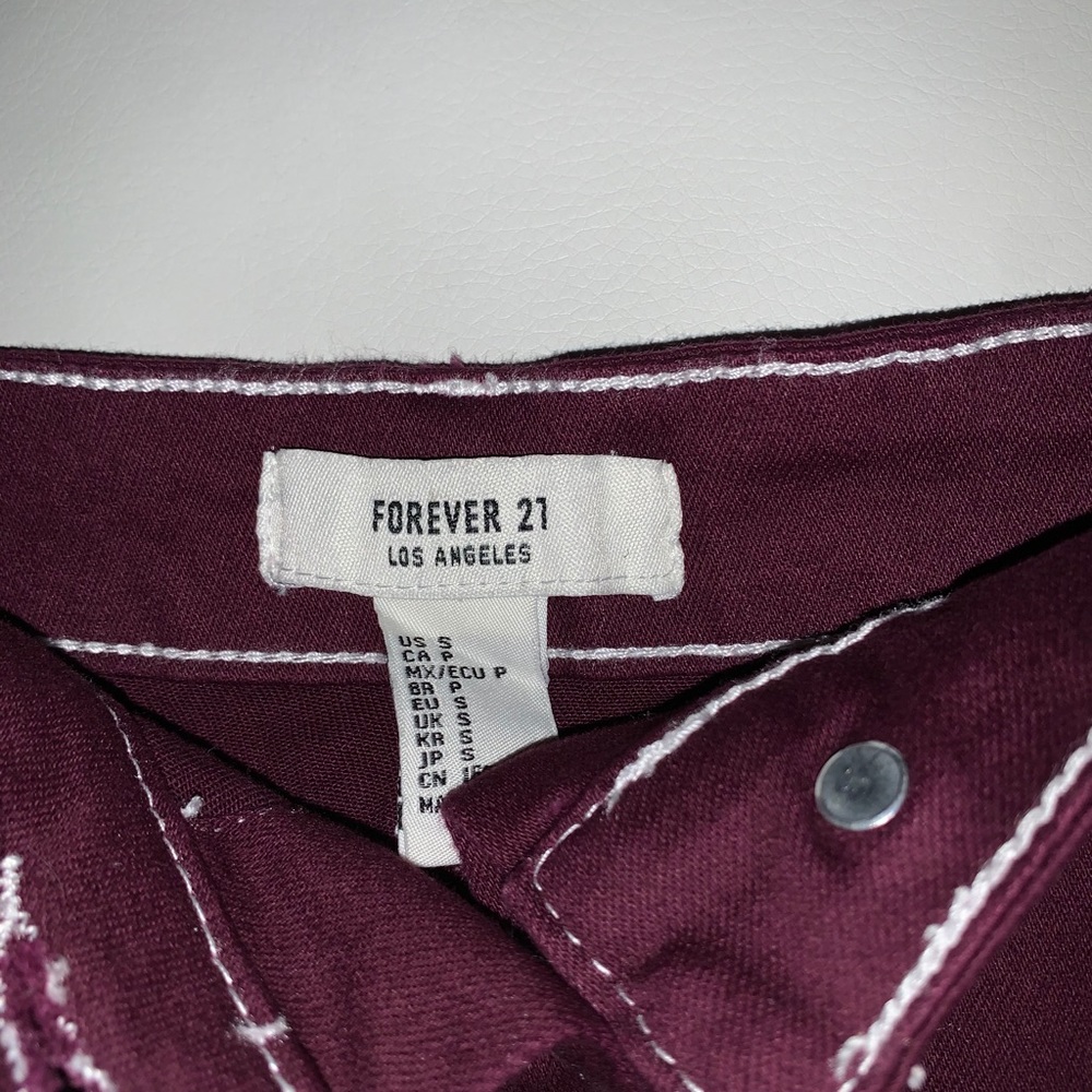 Maroon Skirt w WHITE STITCHING